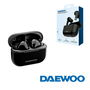 Daewoo Auriculares Inalámbricos TWS Bluetooth 5.3, Negro, Batería 40mAh (auriculares) y 500mAh (estuche)