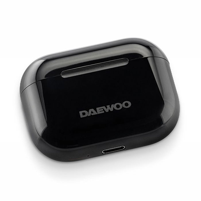 Daewoo Auriculares Inalámbricos TWS Bluetooth 5.3, Negro, Batería 40mAh (auriculares) y 500mAh (estuche)