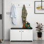 Hanah Home Zapatero Escandinavo Zen White, Mueble de Entrada con Almacenamiento, Color Blanco