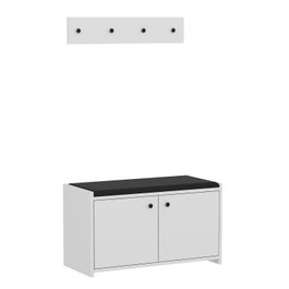 Hanah Home Zapatero Escandinavo Zen White, Mueble de Entrada con Almacenamiento, Color Blanco