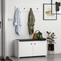 Hanah Home Zapatero Escandinavo Zen White, Mueble de Entrada con Almacenamiento, Color Blanco