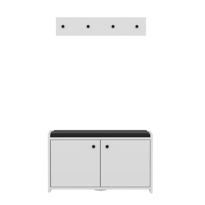 Hanah Home Zapatero Escandinavo Zen White, Mueble de Entrada con Almacenamiento, Color Blanco