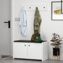 Hanah Home Zapatero Escandinavo Zen White, Mueble de Entrada con Almacenamiento, Color Blanco