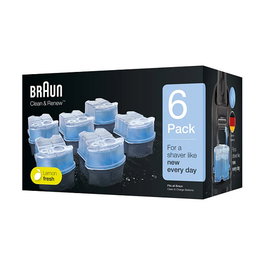 Braun CCR6 Clean & Renew Cartucho de limpieza, Recambios para estación SmartCare, Paquete de 6