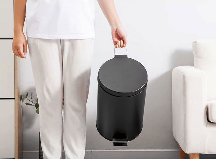 Confortime Cubo Basura Metal con Pedal 3 Litros Negro 17 x 25.7 x 22 cm (6 Unidades)