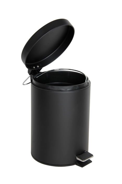 Confortime Cubo Basura Metal con Pedal 3 Litros Negro 17 x 25.7 x 22 cm (6 Unidades)