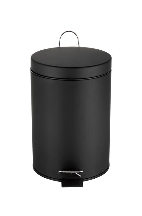 Confortime Cubo Basura Metal con Pedal 3 Litros Negro 17 x 25.7 x 22 cm (6 Unidades)