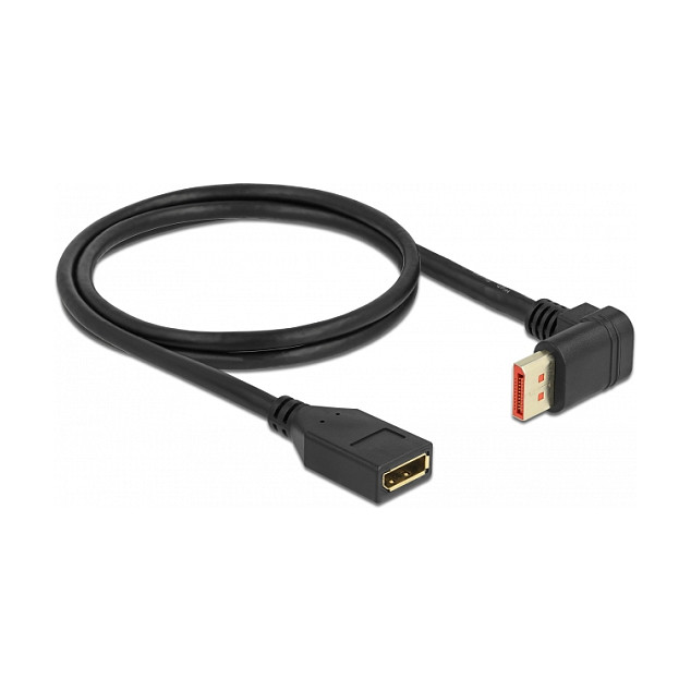 DeLOCK Cable extensor DisplayPort macho 90° arriba a hembra 8K 60 Hz 1 m