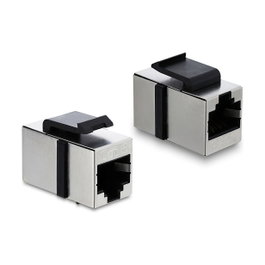 DeLOCK Módulo Keystone Acoplador RJ45 Hembra a RJ45 Hembra Cat.6 Blindado Plata/Negro