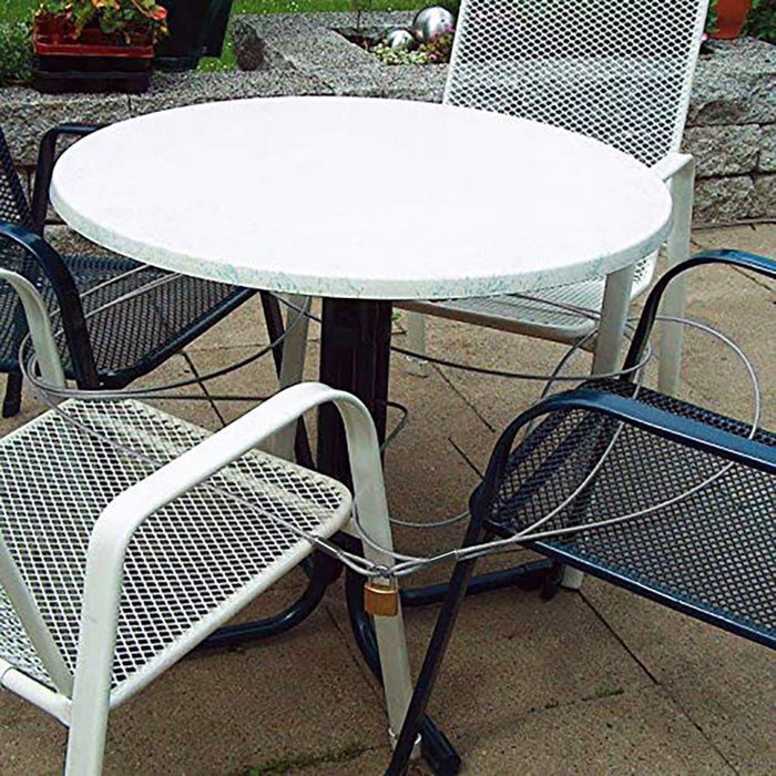 IFAM Cable Antirrobo con Lazos para Bicicletas y Muebles de Terraza, Acero Galvanizado con Vinilo, 200 cm Longitud y 10 mm Diámetro - Candado no Incluido
