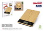 Inde Báscula Cocina Digital Cuadrada Bambú 5 kg con Dimensiones 21.5 x 15 x 1.6 cm (12 Unidades)