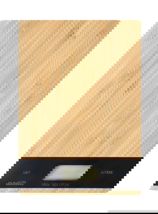 Inde Báscula Cocina Digital Cuadrada Bambú 5 kg con Dimensiones 21.5 x 15 x 1.6 cm (12 Unidades)