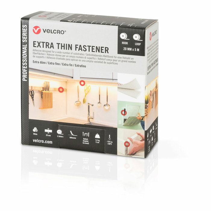 Velcro® Cinta adhesiva extrafina blanca 20 mm x 5 m Velcro® Cinta adhesiva extrafina blanca 20 mm x 5 m