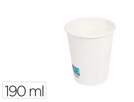 Bunzl Vaso de Papel Blanco Reciclable 190 ml Apto Bebidas Frías y Calientes Paquete 50 Unidades PEFC