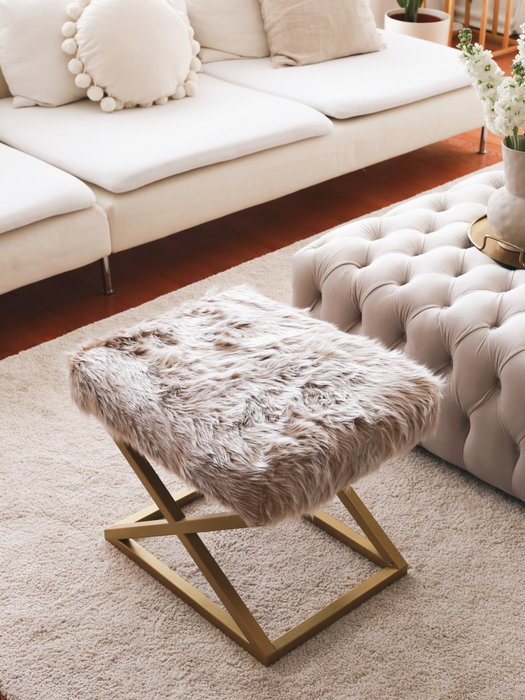 Atelier Del Sofa Puf Felpa Marrón y Dorado 50x42x40 cm Atelier Del Sofa Puf Felpa Marrón y Dorado 50x42x40 cm