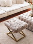 Atelier Del Sofa Puf Felpa Marrón y Dorado 50x42x40 cm