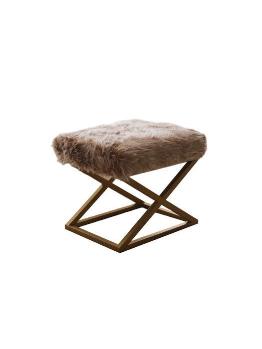 Atelier Del Sofa Puf Felpa Marrón y Dorado 50x42x40 cm Atelier Del Sofa Puf Felpa Marrón y Dorado 50x42x40 cm