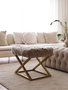 Atelier Del Sofa Puf Felpa Marrón y Dorado 50x42x40 cm