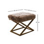 Atelier Del Sofa Puf Felpa Marrón y Dorado 50x42x40 cm