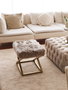 Atelier Del Sofa Puf Felpa Marrón y Dorado 50x42x40 cm