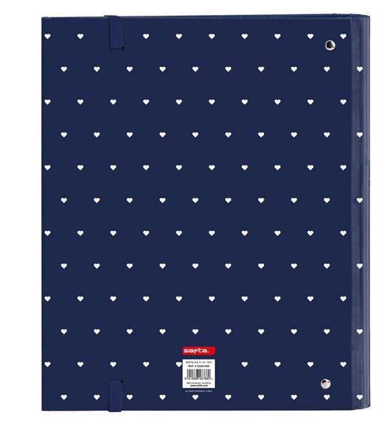 Carpeta de anillas Safta Paris Rosa Azul marino 27 x 32 x 3.5 cm
