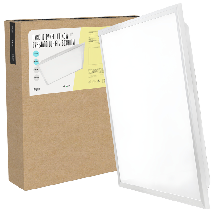BX3 LIGHT Panel LED 40W 60x60cm Enrejado UGR19 Blanco Frío