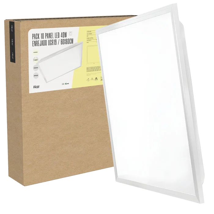 BX3 LIGHT Panel LED 40W 600x60cm Enrejado UGR19 4400Lm 6000K 40000H BX3-PG-600x600-40WCW, para oficinas y salas