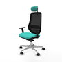 PIQUERAS Y CRESPO Silla de oficina Mardos Sincro/Traslack Turquesa y Negro