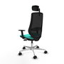 PIQUERAS Y CRESPO Silla de oficina Mardos Sincro/Traslack Turquesa y Negro