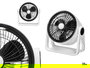 Argon Ventilador Giratorio de Sobremesa 35W Bicolor Blanco/Negro, 2 Velocidades, Dimensiones 25.5x28x18.5 cm (Set de 4)