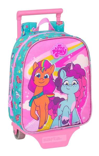 Mochila Escolar con Ruedas My Little Pony Magic Rosa Turquesa 22 x 27 x 10 cm