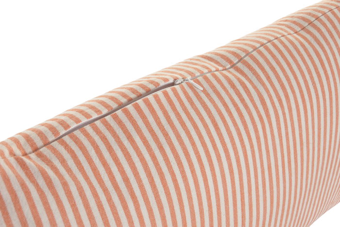DKD Home Decor Cojín de Algodón con Flecos de Rayas Naranja