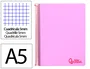 Liderpapel Cuaderno espiral A5 violeta 120 hojas cuadrícula 5mm