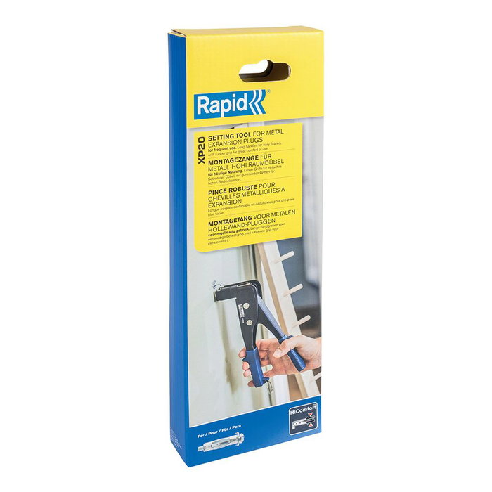 Rapid Herramienta de colocación xp20 para pladur, paredes de yeso y huecas