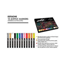 Alex Bog Rotuladores Acrílicos Gama Artist Estuche 12 Ud Surtidos