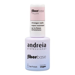 Andreia Base Gel Fiber Base Milky Pink 10.5 ml Esmalte Uñas Protección Antiroturas