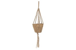 DKD Home Decor Macetero Colgante de Seagrass Natural 25x25x110 cm