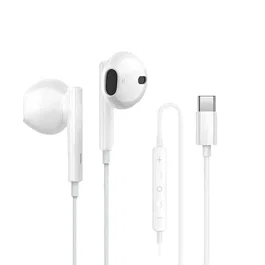 Generico Auriculares tipo C con micrófono y cable blancos