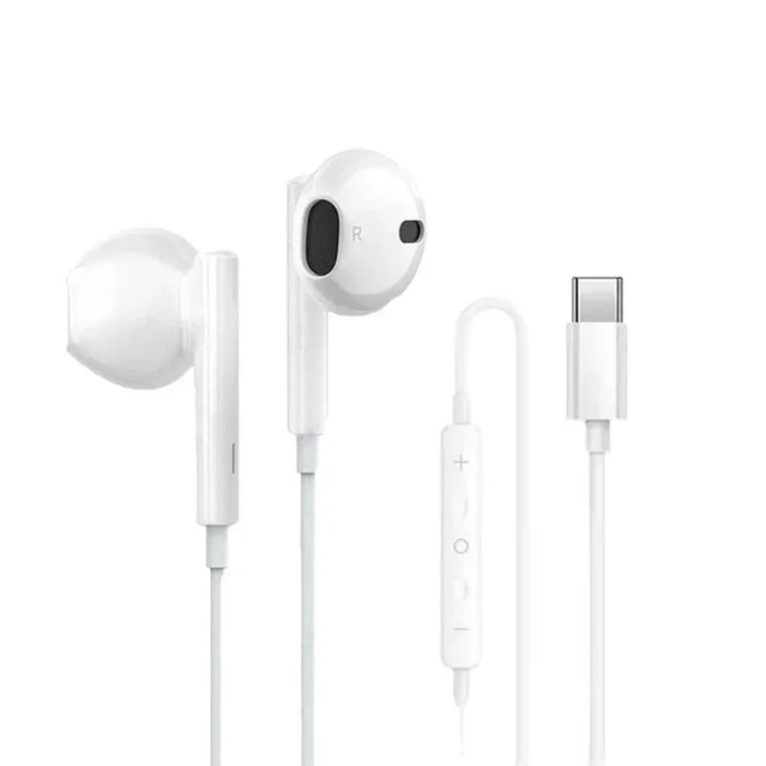 Generico Auriculares tipo C con micrófono y cable blancos