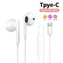Generico Auriculares tipo C con micrófono y cable blancos