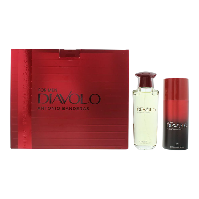 Set Antonio Banderas: Diavolo, Eau De Toilette, For Men, 100 ml + Diavolo, 24h Protection, Deodorant Spray, For Men, 150 ml Set Antonio Banderas: Diavolo, Eau De Toilette, For Men, 100 ml + Diavolo, 24h Protection, Deodorant Spray, For Men, 150 ml