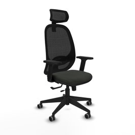 PIQUERAS Y CRESPO Silla de oficina Cilanco con mecanismo Sincro/Traslack, Negra