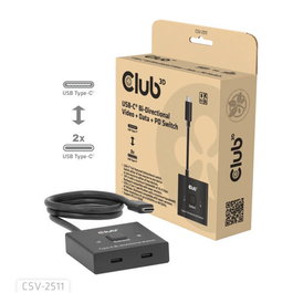 CLUB-3D Switch USB-C Bidireccional de Video, Datos y PD CSV-2511
