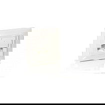 EQUIP 125722 Base de Enchufe para Empotrar con Frontal 2xRJ45 Cat5e 45° RAL 1013 Blanco ABS