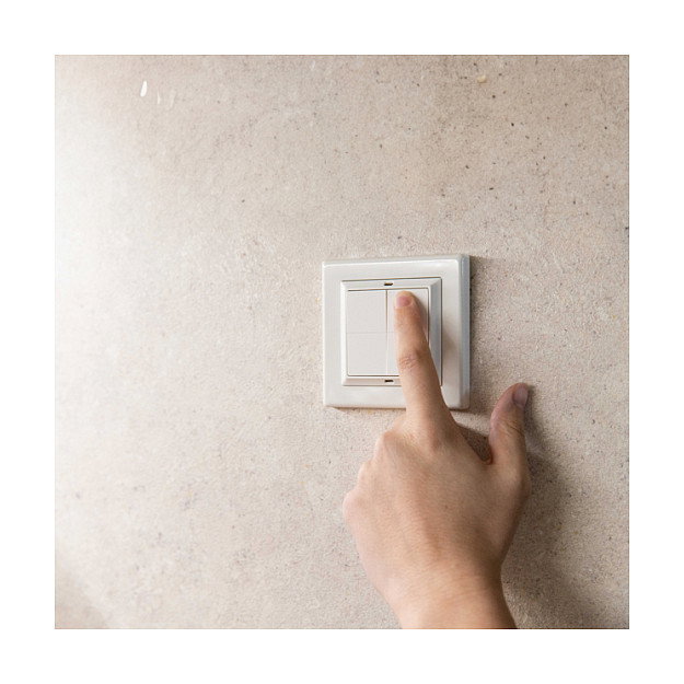 Shelly Interruptor de pared Plug & Play Bluetooth, 4 botones, 30m de alcance, Marfil