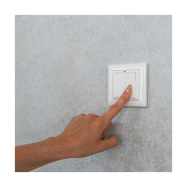 Shelly Interruptor de pared Plug & Play Bluetooth, 4 botones, 30m de alcance, Marfil