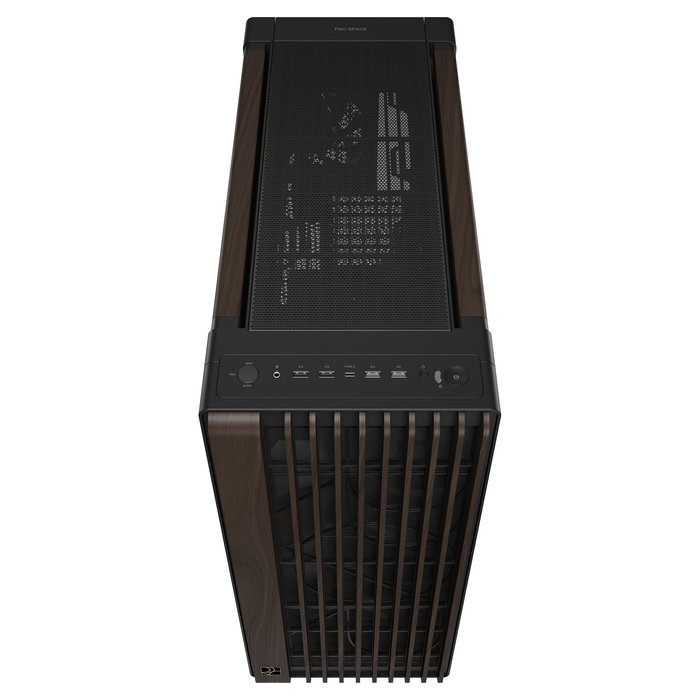 ASUS ProArt PA602 Torre Media Edición Madera Nogal Panel de Vidrio Templado Negro Moderno - Gaming, ATX, micro ATX, EATX, Mini-ITX, PWM, 4 Bahías 3.5", 8 HDD