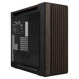 ASUS ProArt PA602 Torre Media Edición Madera Nogal Panel de Vidrio Templado Negro Moderno - Gaming, ATX, micro ATX, EATX, Mini-ITX, PWM, 4 Bahías 3.5", 8 HDD