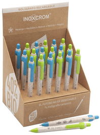 Boligrafo Inoxcrom Rocker Bio Expositor De 18