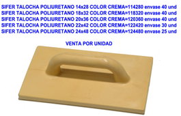 SIFER Talocha de Poliuretano 24x48 Color Crema